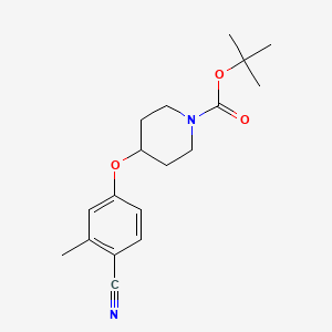 molecular formula C18H24N2O3 B1461568 Tert-butyl 4-(4-cyano-3-methylphenoxy)piperidine-1-carboxylate CAS No. 1164178-34-0