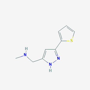 molecular formula C9H11N3S B1461585 N-methyl-1-[3-(2-thienyl)-1H-pyrazol-5-yl]methanamine CAS No. 859850-81-0