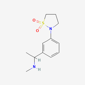 molecular formula C12H18N2O2S B1461586 2-{3-[1-(Methylamino)ethyl]phenyl}-1,2-thiazolidine-1,1-dione CAS No. 1155097-03-2