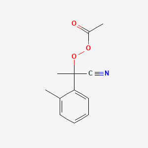 molecular formula C12H13NO3 B14615910 Ethaneperoxoic acid, 1-cyano-1-(2-methylphenyl)ethyl ester CAS No. 58422-67-6
