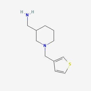 {1-[(Thiophen-3-yl)methyl]piperidin-3-yl}methanamine