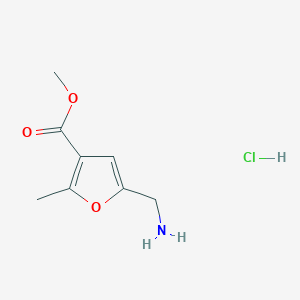 molecular formula C8H12ClNO3 B1461594 Methyl 5-(aminomethyl)-2-methylfuran-3-carboxylate hydrochloride CAS No. 1172939-55-7