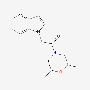 molecular formula C16H20N2O2 B1461595 1-[2-(2,6-dimethylmorpholin-4-yl)-2-oxoethyl]-1H-indole CAS No. 1105192-94-6