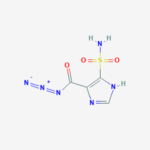 molecular formula C4H4N6O3S B14616015 1H-Imidazole-4-carbonyl azide, 5-(aminosulfonyl)- CAS No. 61006-88-0