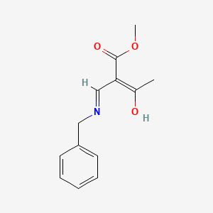 molecular formula C13H15NO3 B14616058 methyl (E)-2-(benzyliminomethyl)-3-hydroxybut-2-enoate 