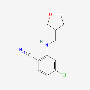 4-Chloro-2-[(oxolan-3-ylmethyl)amino]benzonitrile