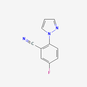 molecular formula C10H6FN3 B1461619 5-fluoro-2-(1H-pyrazol-1-yl)benzonitrile CAS No. 1200536-25-9