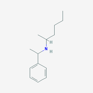 molecular formula C14H23N B1461637 (Hexan-2-yl)(1-phenylethyl)amine CAS No. 1157155-49-1