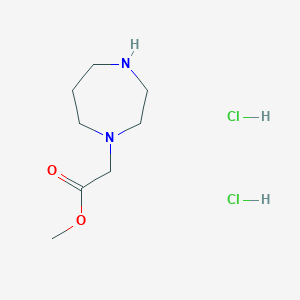 molecular formula C8H18Cl2N2O2 B1461650 Methyl 2-(1,4-diazepan-1-yl)acetate dihydrochloride CAS No. 1170891-84-5
