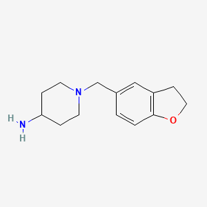 molecular formula C14H20N2O B1461654 1-[(2,3-Dihydro-1-benzofuran-5-yl)methyl]piperidin-4-amine CAS No. 1157337-91-1