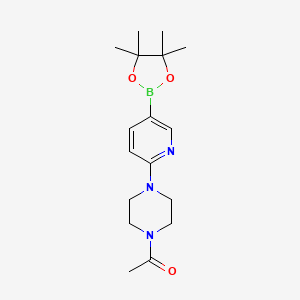 molecular formula C17H26BN3O3 B1461655 1-(4-(5-(4,4,5,5-四甲基-1,3,2-二氧杂硼环-2-基)吡啶-2-基)哌嗪-1-基)乙酮 CAS No. 1073372-01-6