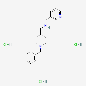 molecular formula C19H28Cl3N3 B1461657 N-[(1-benzylpiperidin-4-yl)methyl]-N-(pyridin-3-ylmethyl)amine trihydrochloride CAS No. 1158567-99-7