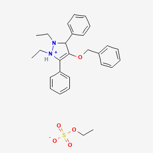 molecular formula C28H34N2O5S B14616698 4-(Benzyloxy)-1,2-diethyl-3,5-diphenyl-2,3-dihydro-1H-pyrazol-1-ium ethyl sulfate CAS No. 60645-12-7