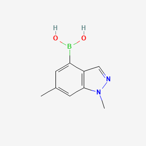 molecular formula C9H11BN2O2 B1461673 1,6-二甲基-1H-吲唑-4-硼酸 CAS No. 1310405-32-3