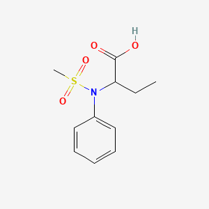 molecular formula C11H15NO4S B1461675 2-[(Methylsulfonyl)(phenyl)amino]butanoic acid CAS No. 1218256-34-8