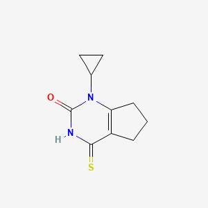 molecular formula C10H12N2OS B1461678 1-环丙基-4-硫代-1,3,4,5,6,7-六氢-2H-环戊[d]嘧啶-2-酮 CAS No. 920411-38-7