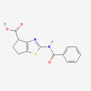 molecular formula C14H12N2O3S B1461679 2-(Benzoylamino)-5,6-dihydro-4H-cyclopenta[d][1,3]thiazole-4-carboxylic acid CAS No. 1019117-26-0