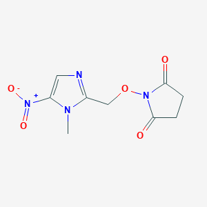 molecular formula C9H10N4O5 B14616795 1-[(1-Methyl-5-nitro-1H-imidazol-2-yl)methoxy]pyrrolidine-2,5-dione CAS No. 60336-91-6
