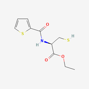 molecular formula C10H13NO3S2 B14616798 L-Cysteine, N-(2-thienylcarbonyl)-, ethyl ester CAS No. 60654-22-0