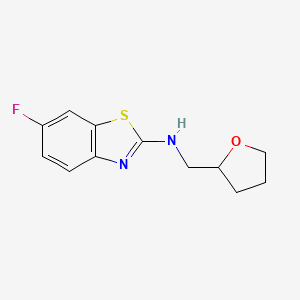 molecular formula C12H13FN2OS B1461685 6-fluoro-N-(tetrahydrofuran-2-ylmethyl)-1,3-benzothiazol-2-amine CAS No. 1105194-57-7