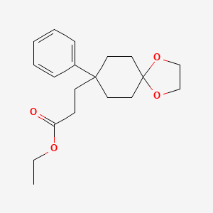 molecular formula C19H26O4 B14616856 Ethyl 3-(8-phenyl-1,4-dioxaspiro[4.5]decan-8-yl)propanoate CAS No. 60693-92-7