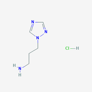 molecular formula C5H11ClN4 B1461686 3-(1H-1,2,4-triazol-1-yl)propan-1-amine hydrochloride CAS No. 794522-91-1