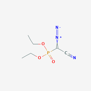 molecular formula C6H10N3O3P B14617091 Phosphonic acid, (cyanodiazomethyl)-, diethyl ester CAS No. 59463-50-2