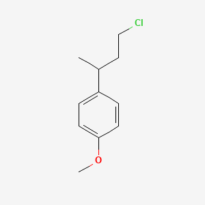 molecular formula C11H15ClO B14617426 Benzene, 1-(3-chloro-1-methylpropyl)-4-methoxy- CAS No. 60249-25-4