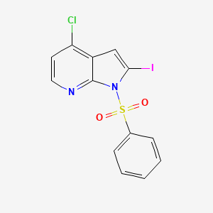 molecular formula C13H8ClIN2O2S B1461743 1-Benzenesulfonyl-4-chloro-2-iodo-7-azaindole CAS No. 940948-30-1