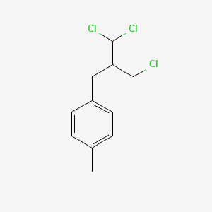 molecular formula C11H13Cl3 B14617532 Benzene, 1-[3,3-dichloro-2-(chloromethyl)propyl]-4-methyl- CAS No. 61007-62-3
