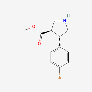molecular formula C12H14BrNO2 B1461763 Trans-methyl 4-(4-bromophenyl)pyrrolidine-3-carboxylate CAS No. 939758-15-3