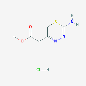 molecular formula C6H10ClN3O2S B1461769 Methyl (2-amino-6H-1,3,4-thiadiazin-5-yl)acetate hydrochloride CAS No. 1216679-07-0