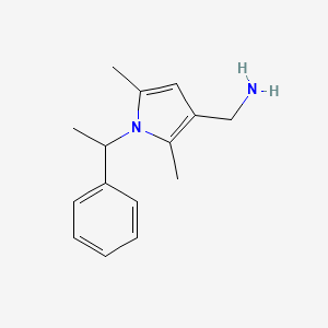 [2,5-Dimethyl-1-(1-phenylethyl)pyrrol-3-yl]methanamine