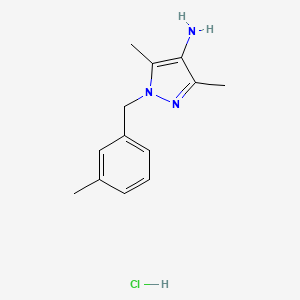 molecular formula C13H18ClN3 B1461774 3,5-Dimethyl-1-(3-methylbenzyl)-1H-pyrazol-4-amine hydrochloride CAS No. 1185550-19-9
