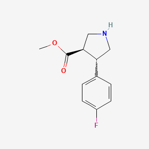 molecular formula C12H14FNO2 B1461777 Trans-methyl 4-(4-fluorophenyl)pyrrolidine-3-carboxylate CAS No. 939758-13-1