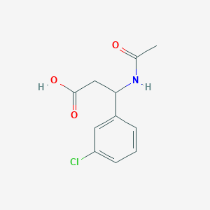 molecular formula C11H12ClNO3 B1461778 3-Acetamido-3-(3-chlorophenyl)propanoic acid CAS No. 886363-77-5