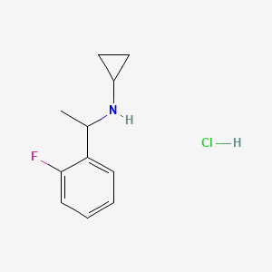molecular formula C11H15ClFN B1461784 N-[1-(2-fluorophenyl)ethyl]cyclopropanamine hydrochloride CAS No. 1170249-65-6