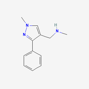 N-methyl-1-(1-methyl-3-phenyl-1H-pyrazol-4-yl)methanamine