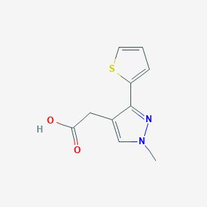 molecular formula C10H10N2O2S B1461795 2-(1-methyl-3-(thiophen-2-yl)-1H-pyrazol-4-yl)acetic acid CAS No. 1216226-41-3