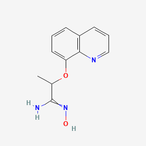 molecular formula C12H13N3O2 B14618142 N'-Hydroxy-2-[(quinolin-8-yl)oxy]propanimidamide CAS No. 58889-04-6