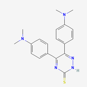 molecular formula C19H21N5S B14618158 5,6-Bis[4-(dimethylamino)phenyl]-1,2,4-triazine-3(2H)-thione CAS No. 59663-54-6