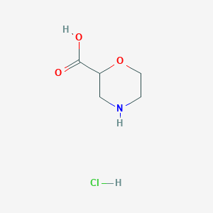 molecular formula C5H10ClNO3 B1461818 Morpholine-2-carboxylic acid hydrochloride CAS No. 878010-24-3