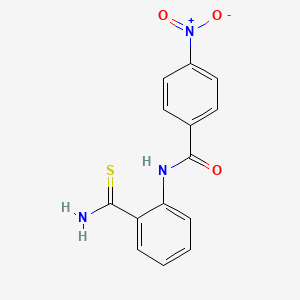 molecular formula C14H11N3O3S B14618240 N-(2-Carbamothioylphenyl)-4-nitrobenzamide CAS No. 59525-10-9
