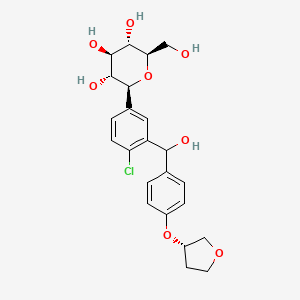 molecular formula C23H27ClO8 B1461836 (2S,3R,4R,5S,6R)-2-(4-氯-3-(羟基(4-(((S)-四氢呋喃-3-基)氧基)苯基)甲基)苯基)-6-(羟甲基)四氢-2H-吡喃-3,4,5-三醇 CAS No. 2137418-13-2