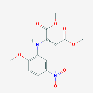 molecular formula C13H14N2O7 B14618387 Dimethyl 2-(2-methoxy-5-nitroanilino)but-2-enedioate CAS No. 60722-47-6