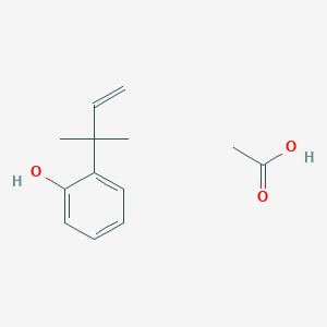 molecular formula C13H18O3 B14618413 Acetic acid;2-(2-methylbut-3-en-2-yl)phenol CAS No. 59671-72-6