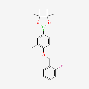 molecular formula C20H24BFO3 B1461849 2-(4-(2-Fluorobenzyloxy)-3-methylphenyl)-4,4,5,5-tetramethyl-1,3,2-dioxaborolane CAS No. 2096995-98-9