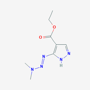 molecular formula C8H13N5O2 B14618521 ethyl 5-[(E)-dimethylaminodiazenyl]-1H-pyrazole-4-carboxylate CAS No. 58456-63-6