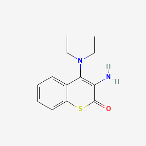 molecular formula C13H16N2OS B14618656 1-Thiocoumarin, 3-amino-4-diethylamino- CAS No. 59647-36-8