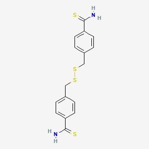molecular formula C16H16N2S4 B14618682 Benzenecarbothioamide, 4,4'-[dithiobis(methylene)]bis- CAS No. 59514-75-9
